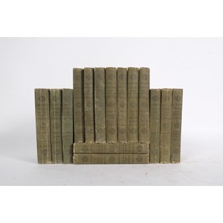 Green French Art Deco Cloth Bound Books S/15