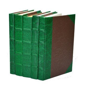 Leather Texture Parchment - Green, S/5