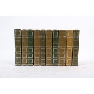 Green French Leather Bound Books S/10