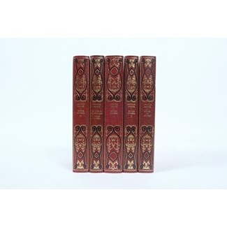 French Leather Bound Books - Set of 5