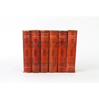 S/5 Leather Bound Books by Charles Dickens