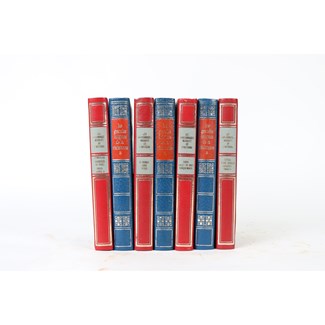 S/7 French Leather Bound Books